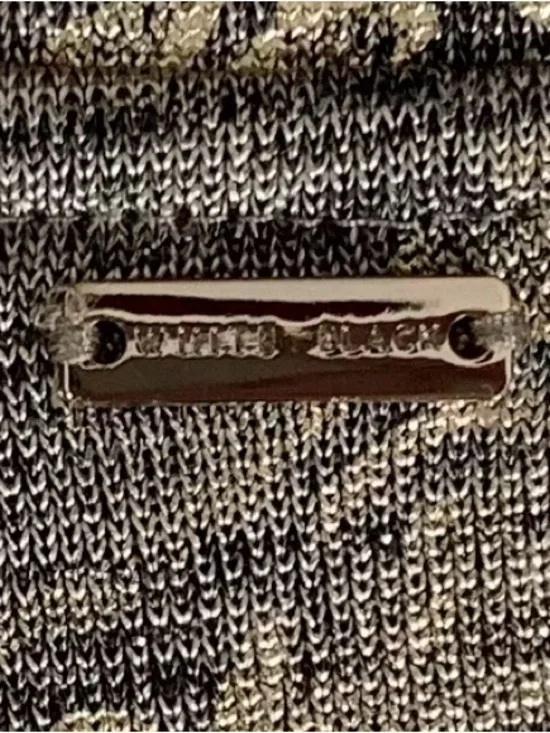 White House Black Market Metallic Gold, Black and Gray V-Neck Top - Picture 6 of 6